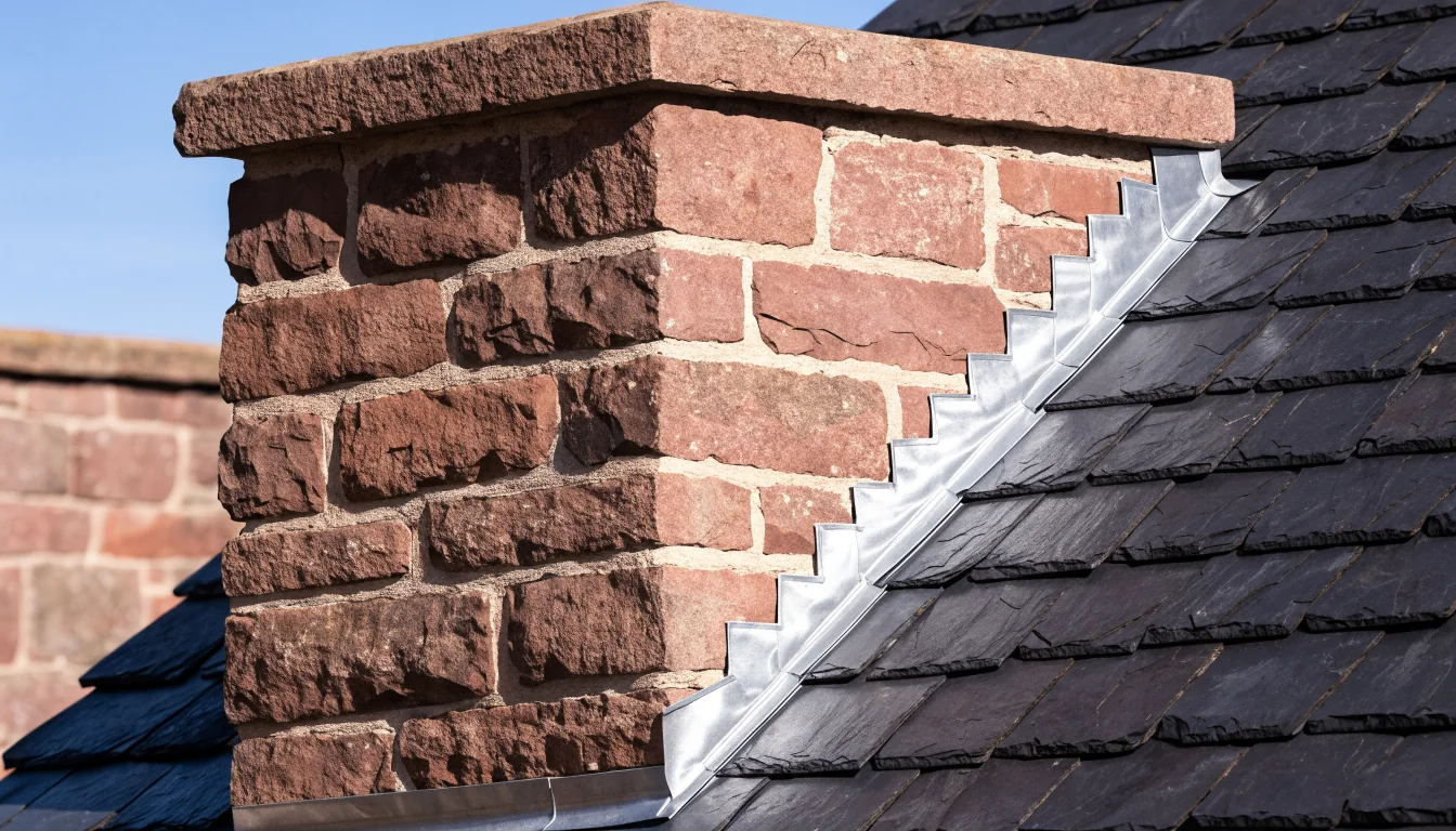 Chimney with new lead flashing